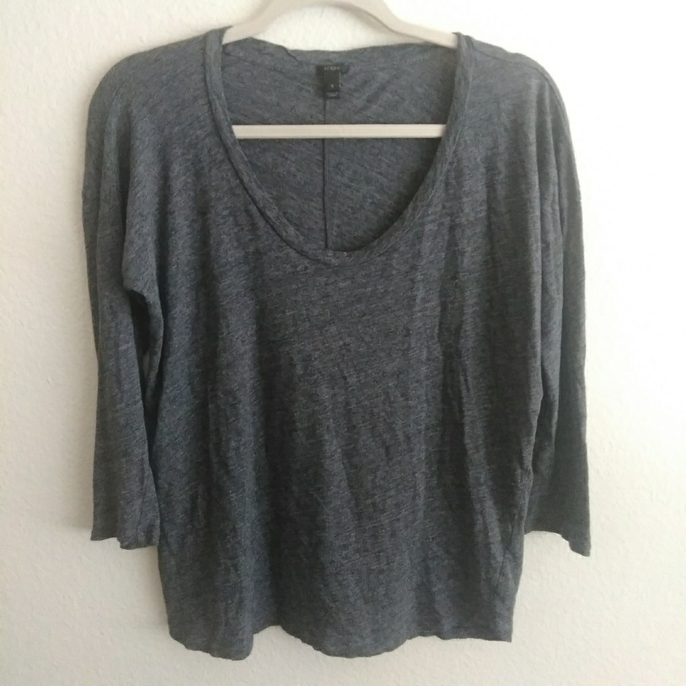 J. Crew 3/4 Sleeve Shirt Gray Size S